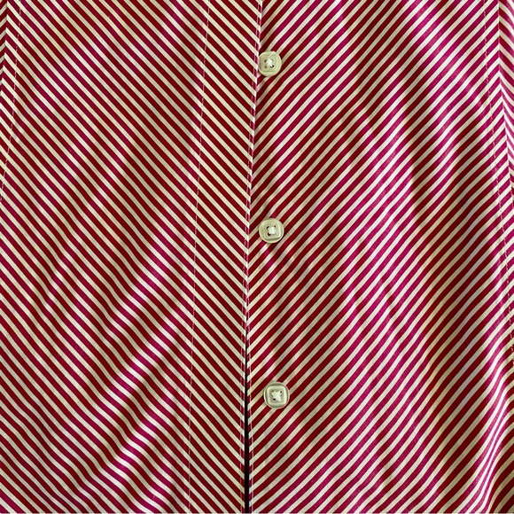 CHICO Blouse Button up shirt Size 2 Stripped Pink white - Picture 13 of 15